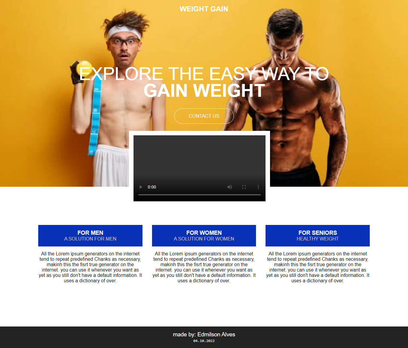 Landing page Weight gain
